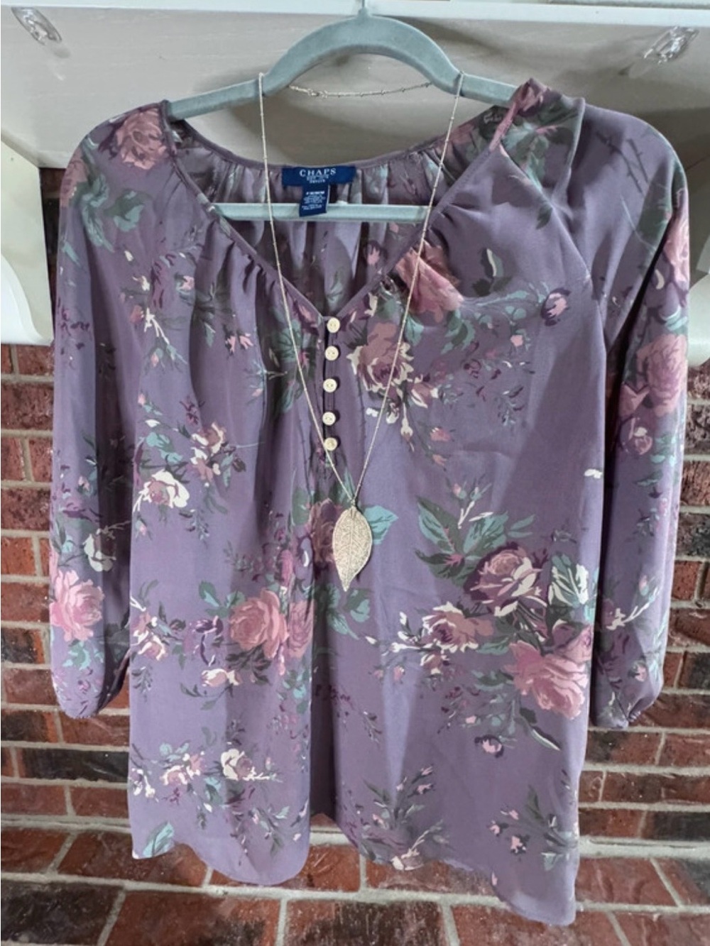 Chaps Moody Floral Tunic Blouse Size MP